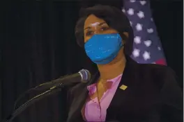  ?? SHAWN THEW — POOL FILE ?? District of Columbia Mayor Muriel Bowser speaks during a news conference in Washington. “We’re all sick of the heinous crimes in our city,” said Bowser.