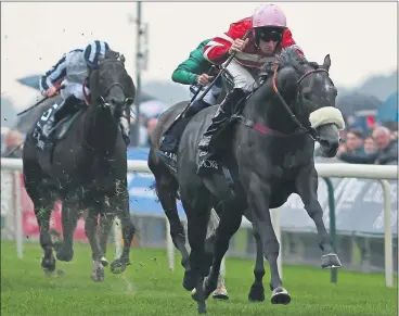  ??  ?? THE ONE TO BEAT: Mecca’s Angel wins the Nunthorpe but Ron Harris says his horse Just Glamorous can cause an upset.