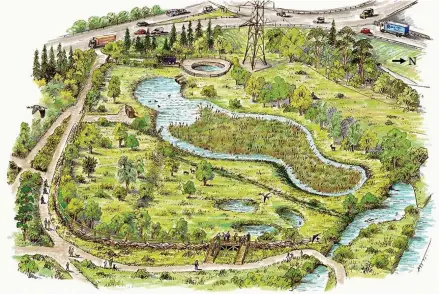  ??  ?? An artist’s impression of the completed scheme at Stover Lake nature reserve