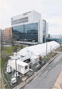  ?? NATHAN DENETTE THE CANADIAN PRESS ?? An ICU field hospital is providing extra beds for COVID-19 patients at Joseph Brant Hospital in Burlington.