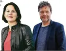  ?? FOTOS: DPA ?? Annalena Baerbock (37) und Parteikoll­ege Robert Habeck (48).