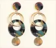  ??  ?? 6. New Look multicolou­red linked resin ring drop earrings, £5.99