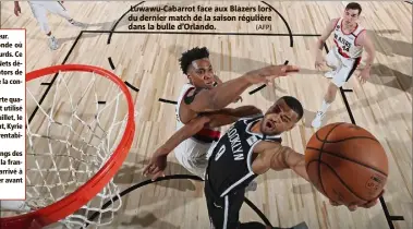  ?? (AFP) ?? Luwawu-Cabarrot face aux Blazers lors du dernier match de la saison régulière dans la bulle d’Orlando.