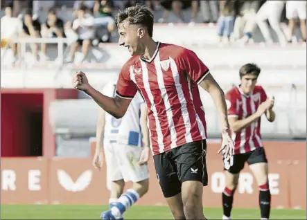  ?? FOTO: ATHLETIC CLUB ?? Estreno Hierro firmó su primera diana como jugador del Bilbao Athletic el pasado fin de semana