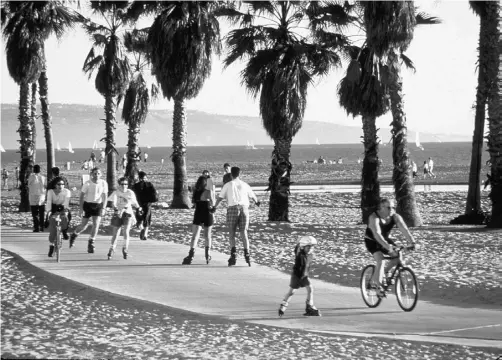  ?? KENNA LOVE/ LACVB ?? Venice Beach and its skateboard­ers, is arguably the best free people-watching venue anywhere west of New York’s Times Square.