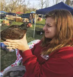  ??  ?? Maddie Andrews (above) raises
Cornish bantams on her happy heritage Farm in Abingdon, Maryland.