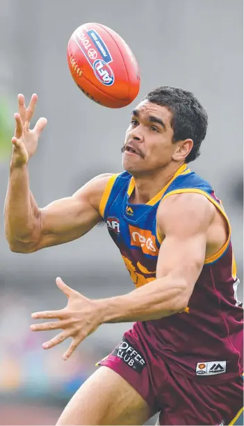  ?? Picture: DARREN ENGLAND/AAP ?? Charlie Cameron of the Lions in action during the match against the Adelaide Crows at the Gabba in Brisbane yesterday