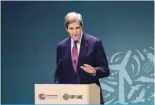  ?? — AFP ?? (FILES) US Special Presidenti­al Envoy for Climate John Kerry speaks during a press conference at the United Nations climate summit in Dubai on December 6, 2023.