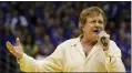  ?? CHARLIE RIEDEL - THE ASSOCIATED PRESS ?? In this 2010 file photo, Eddie Money sings the national anthem before an NCAA college basketball game between Kansas and Missouri in Lawrence, Kan. Family members have said Eddie Money has died on Friday, Sept. 13.