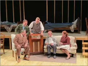  ?? CCT PHOTO ?? From left: Steve Leifer, Anthony Halloway, Sam Reilly, Gary Maggio, and Pam O’Connor in “Broadway Bound.”
