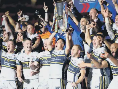  ?? PICTURE: GETTY IMAGES ?? FLASHBACK: Leeds Rhinos celebrate winning the 2017 Grand Final, but this year’s match at Old Trafford could be delayed.