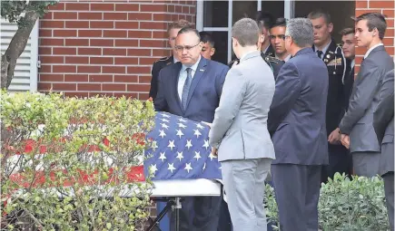  ??  ?? Friends and loved ones gathered Monday to say goodbye to 14-year-old Alaina Petty at the Church of Jesus Christ of Latter-day Saints in Coral Springs, Fla. Alaina was “loved by all who knew her,” her parents said. JOE RAEDLE/GETTY IMAGES