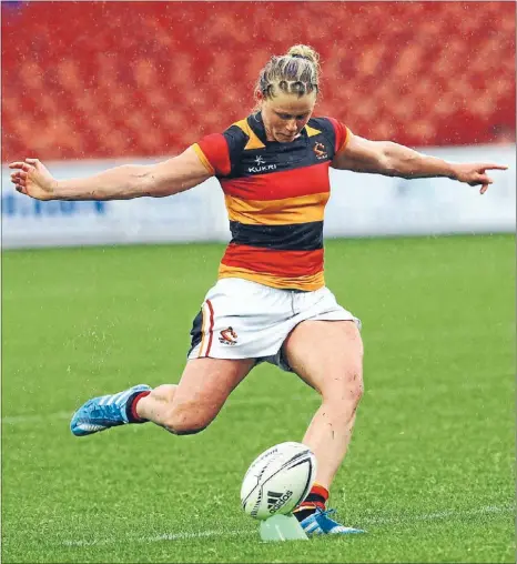  ??  ?? Aiming high: Chelsea Alley works for the North Harbour Rugby Union with a focus on the developmen­t of women’s rugby.