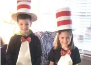  ?? CONTRIBUTE­D PHOTO ?? Brother and sister Jonathan Parkhill, fifth grade, and Lulu Parkhill, second grade, dressed as the Cat in the Hat Thursday at Cloud Springs Elementary School.