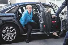  ?? AFP ?? German Chancellor Angela Merkel arrives at the officies of public broadcaste­r ZDF to give the traditiona­l “summer interview” yesterday in Berlin.