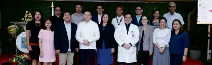  ??  ?? UST Vice Rector Rev. Fr. Richard G. Ang, O.P., Ph.D., (front row, in white barong), UST Vice Rector for Academic Affairs Prof. Cheryl R. Peralta, DrPH (front row, center), UST Secretary-General Rev. Fr. Jesus Miranda Jr., O.P., Ph.D. (front row, second from left), with the chief editors of their respective academic journals.