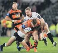  ??  ?? QUIET: Chris Green, seen in action for Hull FC last year, has refrained from being in touch with his former team-mates. PICTURE: BRUCE ROLLINSON.