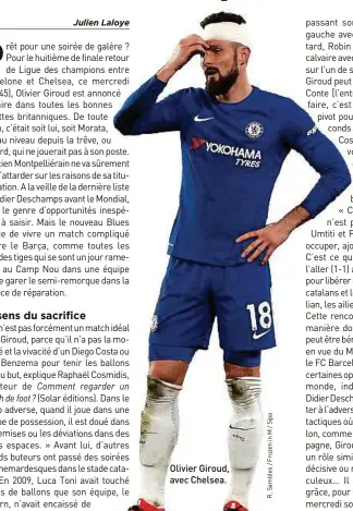  ??  ?? Olivier Giroud, avec Chelsea.