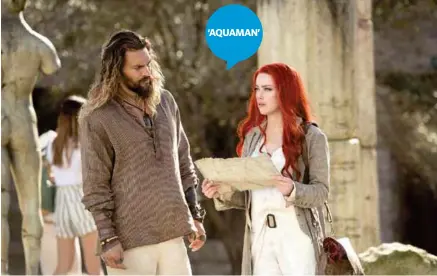  ??  ?? PROTAGONIS­TAS. Jason Momoa y Amber Heard encabezan el reparto de ‘Aquaman’.