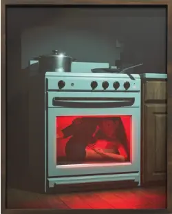  ?? ?? Oven, 2022, archival inkjet print mounted on sintra with maple frame, 38 × 30 cm. Courtesy the artist