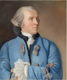  ??  ?? 2. Portrait of Philibert Cramer, c. 1758, Jean-Étienne Liotard (1702–89), pastel on blue paper, 63.5 × 53.8cm. Christie’s ($400,000–$600,000)