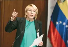  ?? AP ?? La fiscal general de Venezuela, Luisa Ortega Díaz.