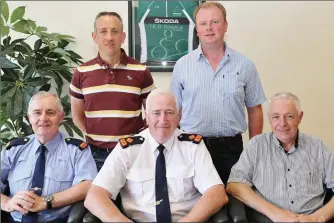  ?? Photos by Sheila Fitzgerald ?? LEFT: Inspector Joe O’Connor, Fermoy along with Superinten­dent Mick Maguire, Sergeant Tom Nash, Kanturk; Garda Anthony Daly, Mallow, and Garda Noel Sexton, Charlevill­e, who attended The Corkman Meet & Greet.’