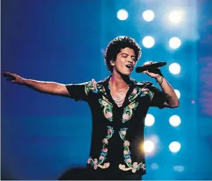  ?? FLORENT DÉCHARD/THE ASSOCIATED PRESS FILE PHOTO ?? Racy references in Bruno Mars’ “That’s What I Like” made it an odd song choice for Kidz Bop.