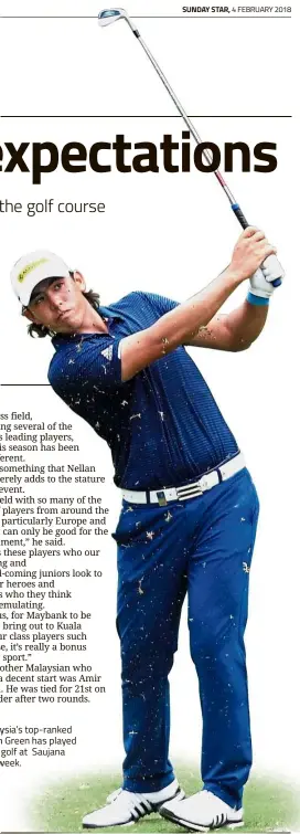  ??  ?? Malaysia’s top-ranked Gavin Green has played solid golf at Saujana this week.