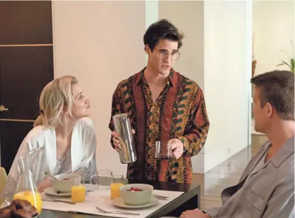  ??  ?? Annaleigh Ashford, Darren Criss and Nico Evers-Swindell star in “The Assassinat­ion of Gianni Versace.” RAY MICKSHAW/FX