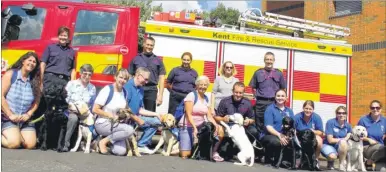  ??  ?? Puppies visited Ashford fire station, where they were exposed to sights and sounds they might meet as working guide dogs