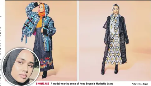  ?? Picture: Hena Begum ?? SHOWCASE A model wearing some of Hena Begum’s Modestly brand