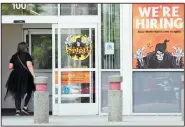  ?? (Arkansas Democrat-Gazette/Stephen Swofford) ?? A customer enters the Spirit Halloween Store on University Avenue in Little Rock on Friday. Retailers added 250,000 jobs in August.