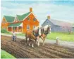  ??  ?? A plowing scene by Kevin Dodds, one of the artists featured in the Renfrew Art in the Park show and sale Saturday and Sunday.