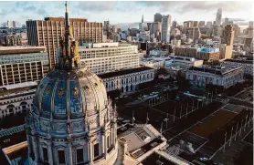  ?? Santiago Mejia/The Chronicle 2023 ?? San Francisco officials are recommendi­ng sweeping changes to the city’s tax system to mitigate losses from remote work, simplify the code and help small businesses.