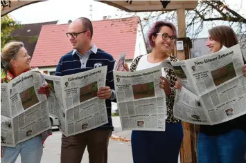  ?? Foto: Alexander Kaya ?? Carola Haas aus Pfuhl, Jürgen Obert aus Straß, Lisa Konrad aus Tannhausen und Katharina Schiller aus Reutti (von links) haben sich bei einem Vorbereitu­ngsseminar in Attenhofen über das Projekt ZISCH informiert. WEISSENHOR­N