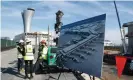  ?? Photograph: John G Mabanglo/ EPA ?? Workers at San Francisco airport. The unemployme­nt rate remained low overall at 4%,down from a pandemic high of 14.8% in April 2020.