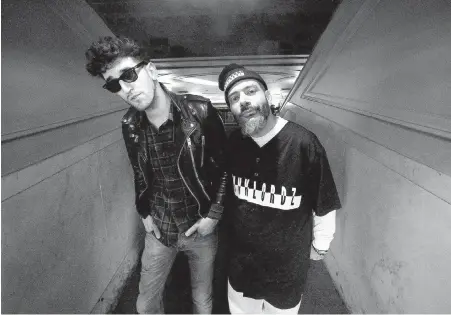  ?? NATHAN DENETTE, THE CANADIAN PRESS ?? Chromeo’s David Macklovitc­h, left, and Patrick Gemayel: Funk-flexing duo from Montreal are rethinking how they use female imagery.