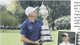  ??  ?? 0 Graeme Storm kisses the trophy. Inset, David Drysdale finished tied for seventh on 13 under par.