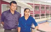  ?? RAHUL KARMAKAR/HT ?? Indian gymnast Dipa Karmakar with coach Biseshwar Nandi, who groomed her to become a world-class athlete.