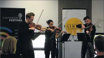  ??  ?? Talented: Affinity Quartet performed at La Trobe University in Shepparton yesterday.