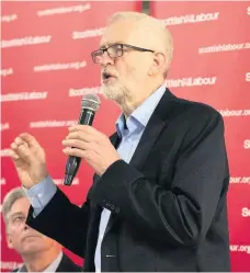  ??  ?? Speech Jeremy Corbyn praised Rutherglen MP Ged Killen when he spoke in Blantyre last weekend