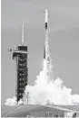  ?? JOHN RAOUX/AP ?? A SpaceX Falcon 9 rocket on a resupply mission lifts off Sunday in Florida.