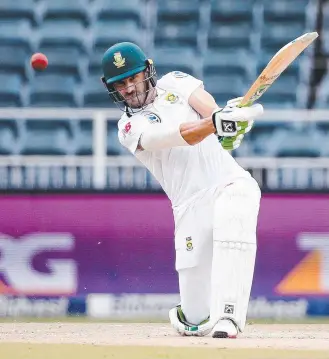  ?? Picture: AFP PHOTO ?? South African Faf du Plessis goes on the attack last night.