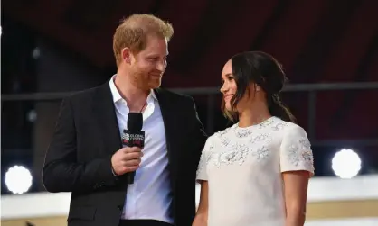  ?? Photograph: Angela Weiss/AFP/Getty Images ?? Harry and Meghan at an event in Central Park, New York, in September. Analysis found 80% of the abuse against the couple was targeted at her.