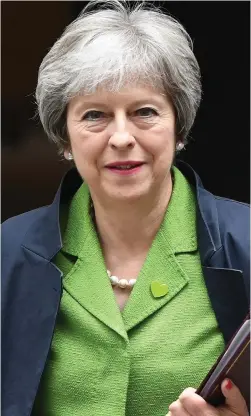 ??  ?? Big day: Theresa May heads for the Commons yesterday