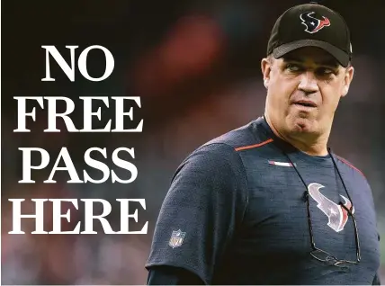  ?? Michael Ciaglo / Houston Chronicle ?? Since he lost rookie quarterbac­k Deshaun Watson to a torn ACL, coach Bill O’Brien has seen the Texans lose four of five games. In Tom Savage’s six starts, including the season opener, the Texans have averaged 20 fewer points than in Watson’s six starts.