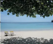  ??  ?? Morne Rouge Beach in Grenada with hardly a tourist in sight.