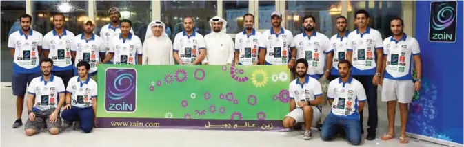  ??  ?? Zain’s team with champions during the press conference.