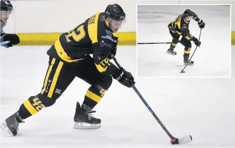  ?? Geoff White ?? Elvis Valdze and ( inset) teammate Tom Jackson were out of luck as Widnes Wild went down to a frustratin­g 2-0 defeat to the Altrincham Aces on Sunday evening.